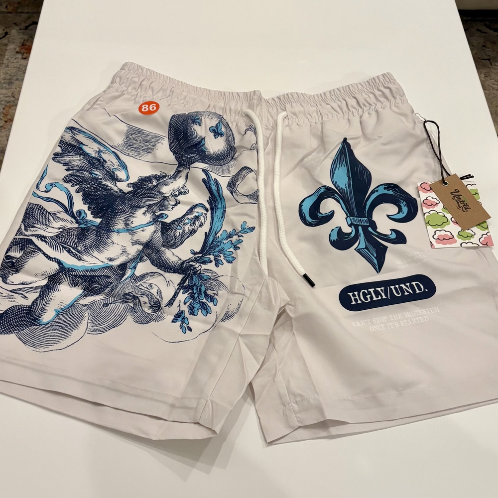 Highly UNDERATED shorts In White and Blue